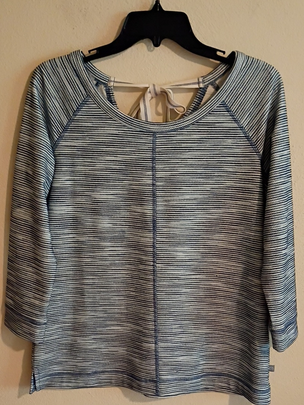 Talbots Navy and White 3/4 Sleeve Tee